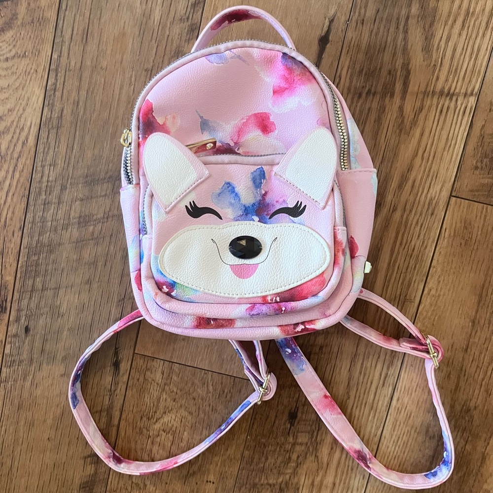 Betsey Johnson Girls Pink Floral Mini Backpack Kids Bags